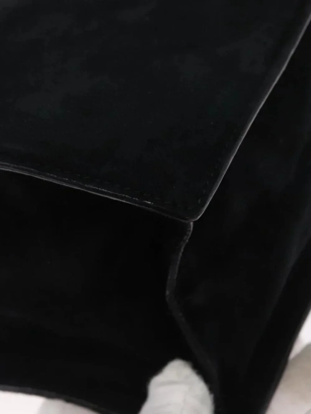 PRADA Hand Bag Suede Black Gold - Picture 9 of 16